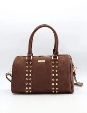 Handtas met studs 1096 - bruin