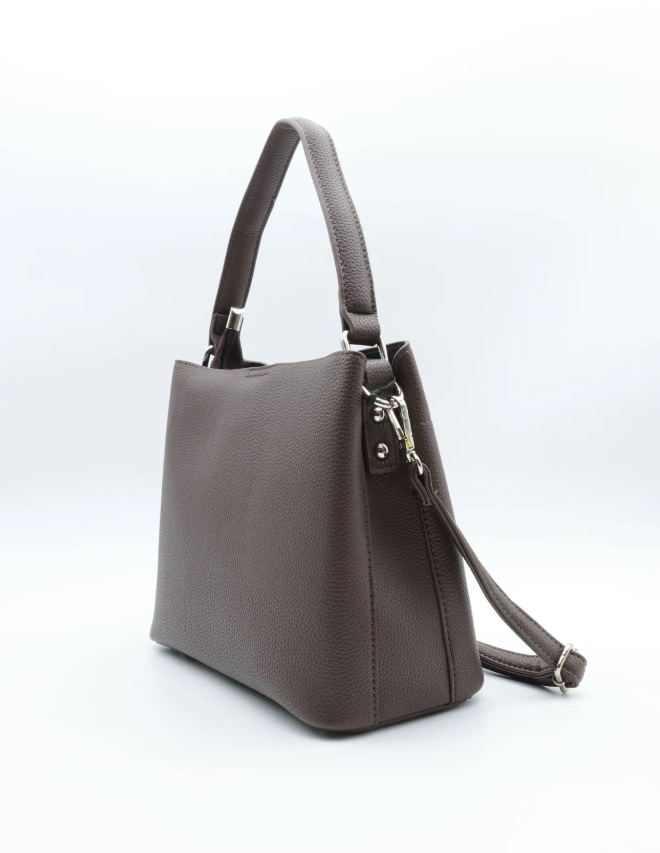 Handtas met zilver slotje 8510 - bruin