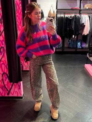 Leopard balloon fit jeans