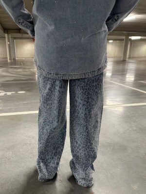 Panterprint dad fit jeans 3366-1 - lichtblauw