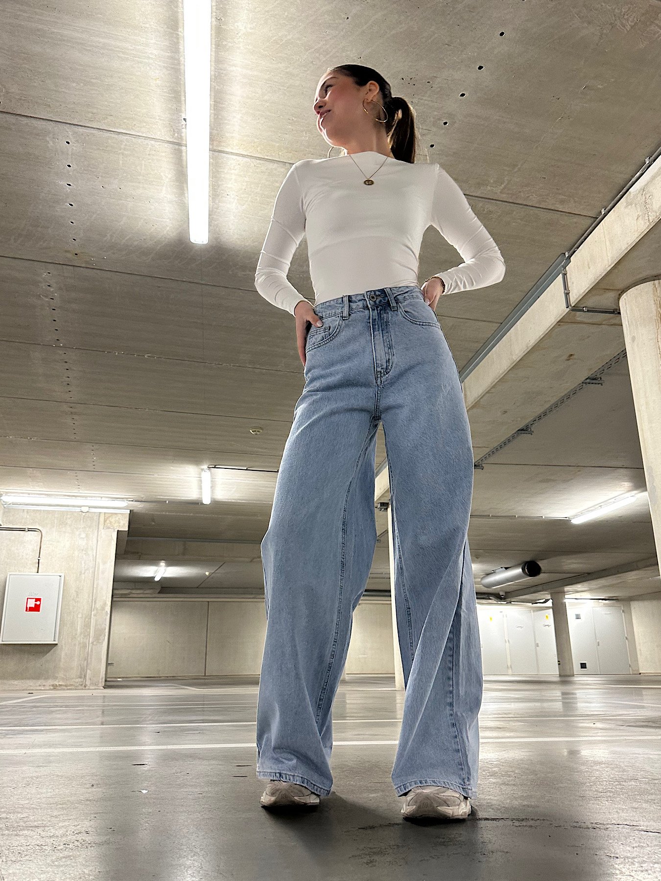 Regular wide leg jeans Z9011 - blauw