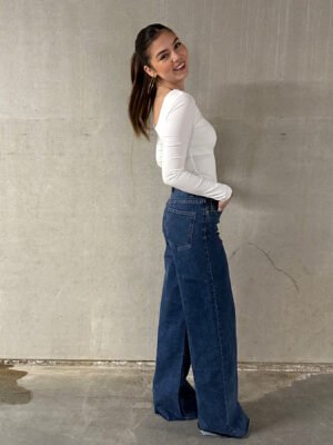 Tall extra wide leg jeans K9131-1 - donkerblauw