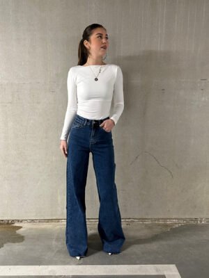 Tall extra wide leg jeans K9131-1 - donkerblauw