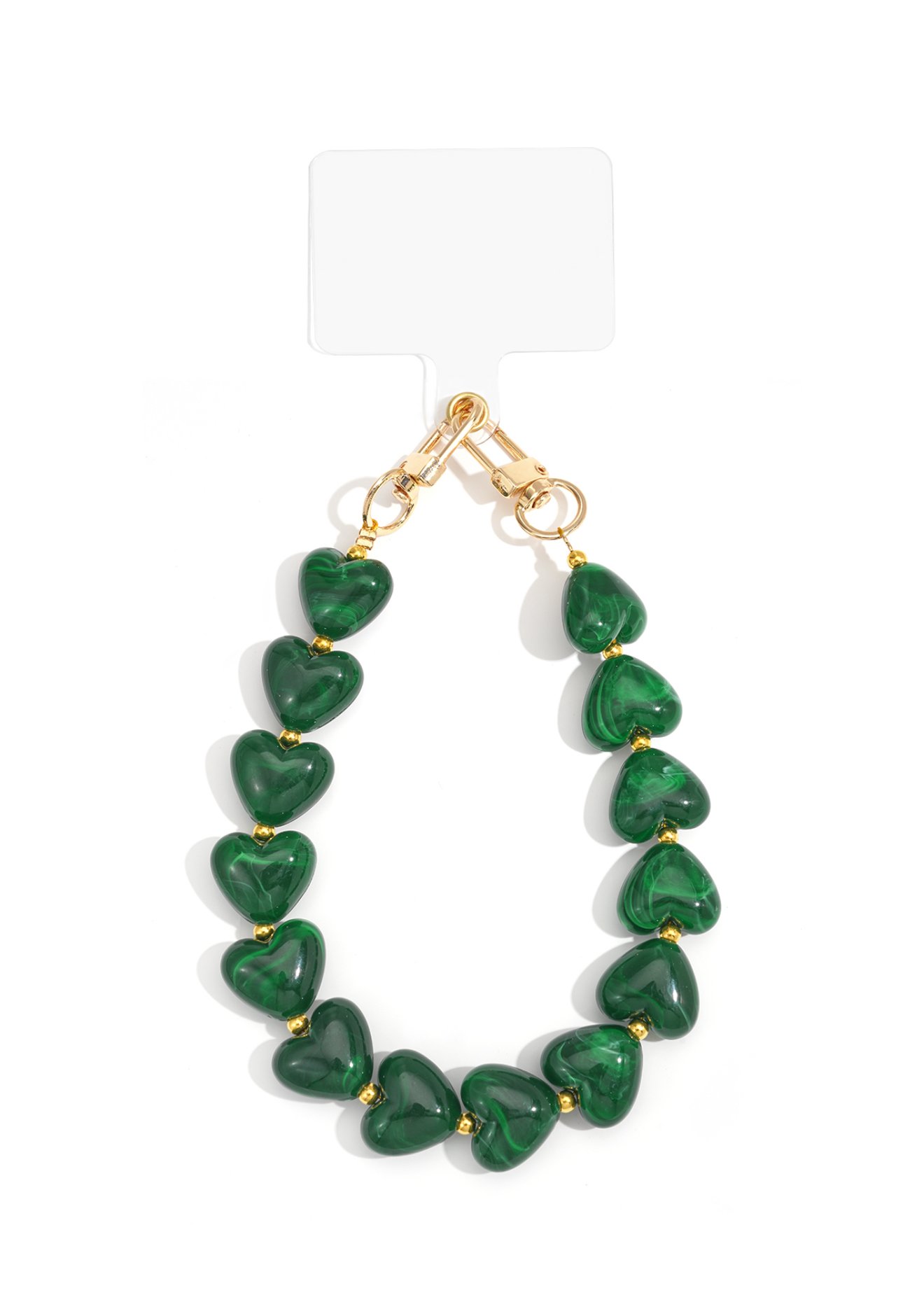 Telefoon koord acryl hart - Groen