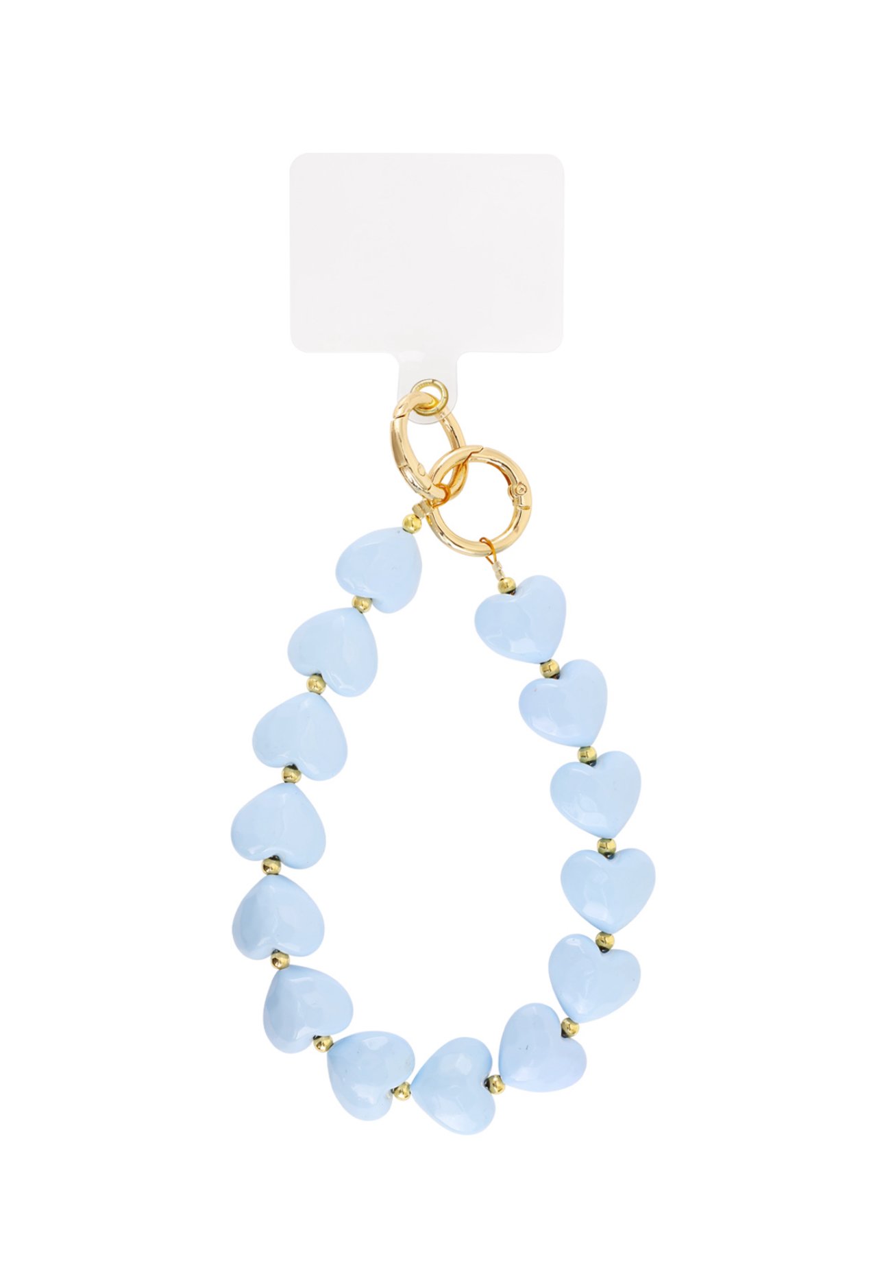 Telefoonkoord schattige hartjes - lichtblauw