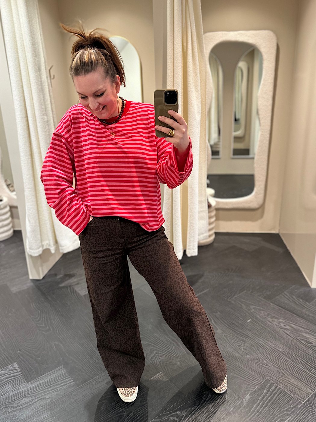 ZM - gestreepte longsleeve - rood/ roze