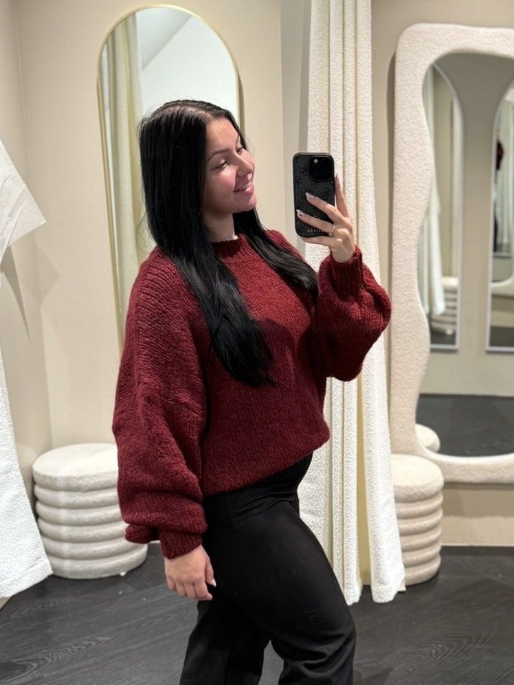 Bordeaux gebreide trui LUMI