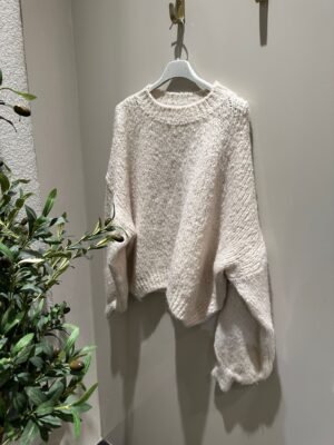 Ecru gebreide trui LUMI