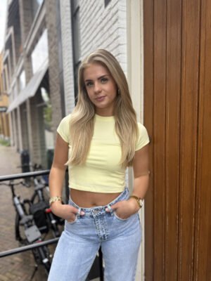Geel cropped shirt Deborah