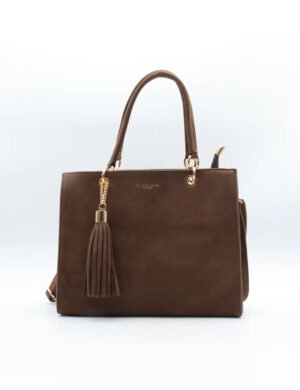 Handtas met gouden details 7580 - bruin