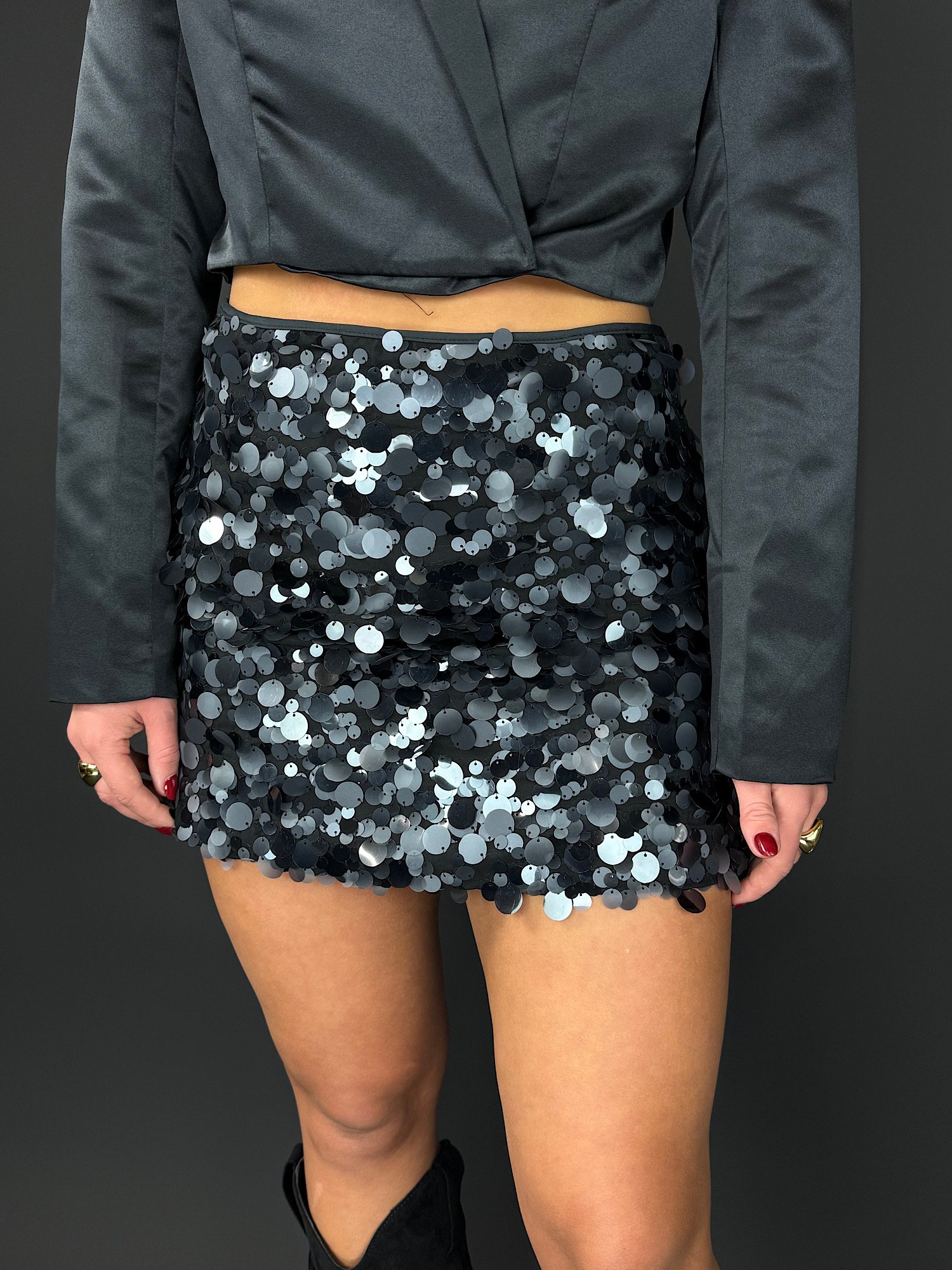 Pailletten rokje Demi - Zwart