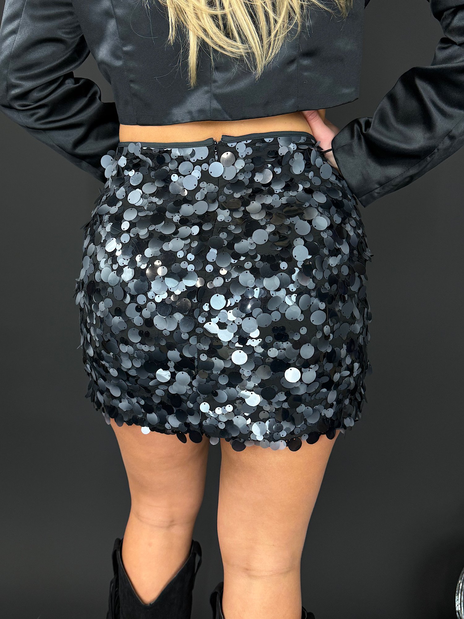 Pailletten rokje Demi - Zwart