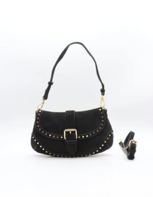 Schoudertasje met studs 1095 - zwart