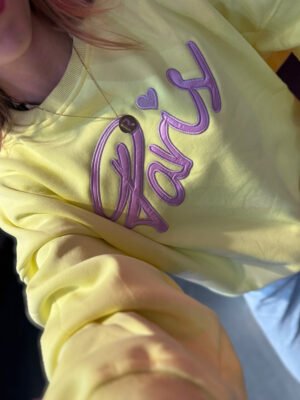 Sweater met fleece Paris - geel