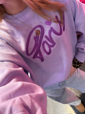 Sweater met fleece Paris - lila