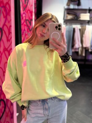 Sweater met patch Amour- groen