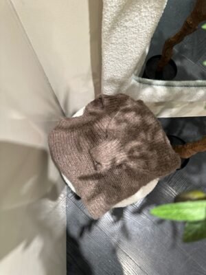 Taupe gebreide trui LUMI