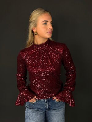 Top met open rug Esmay - bordeaux