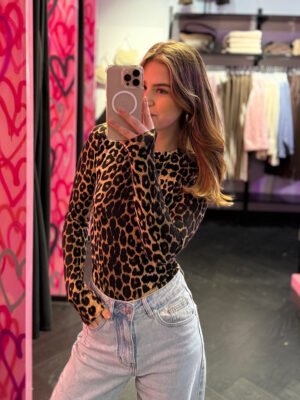 Travel body met leopard print - bruin