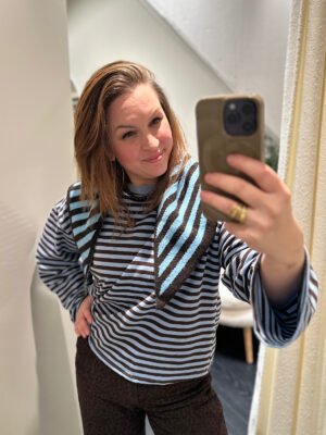 Triangle sjaaltje - blauw/ bruin