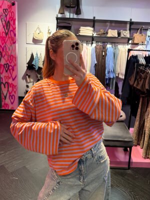 ZM - gestreepte longsleeve - oranje/ lila