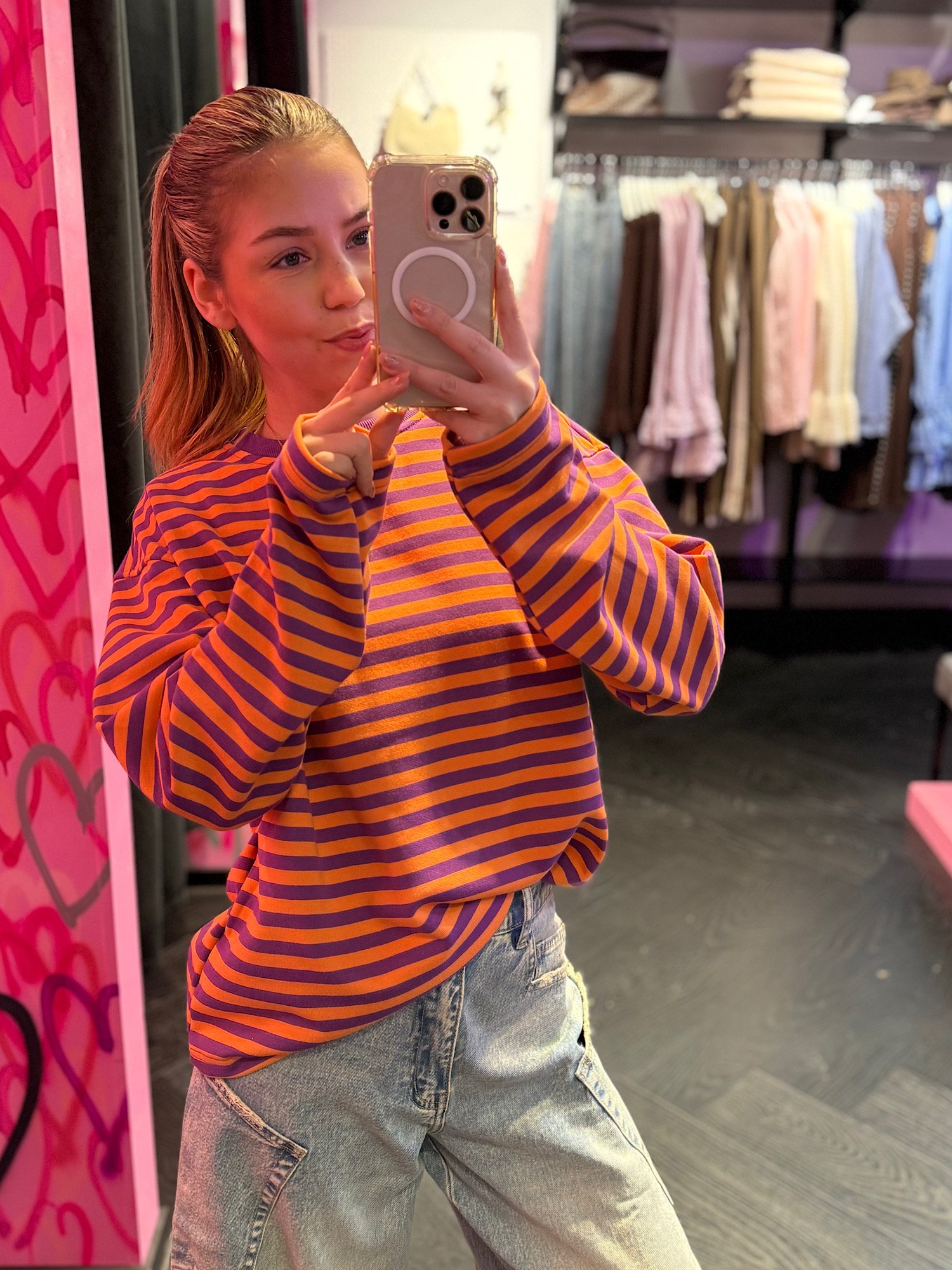 ZM longsleeve Esté - paars/ oranje