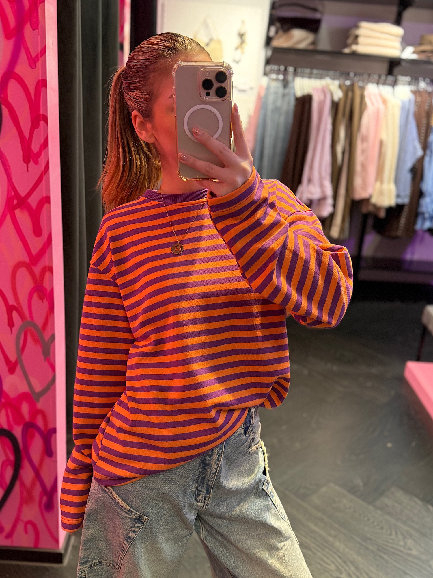 ZM longsleeve Esté - paars/ oranje