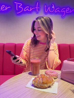 ZM - Gestreept shirt Loua - fuchsia/ geel