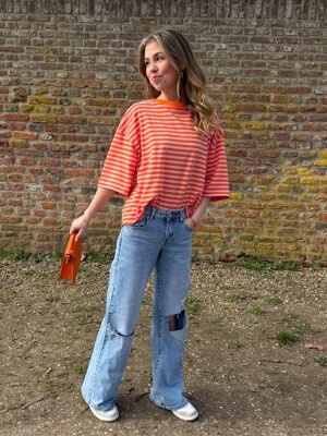 ZM - Gestreept shirt Loua - oranje/ roze