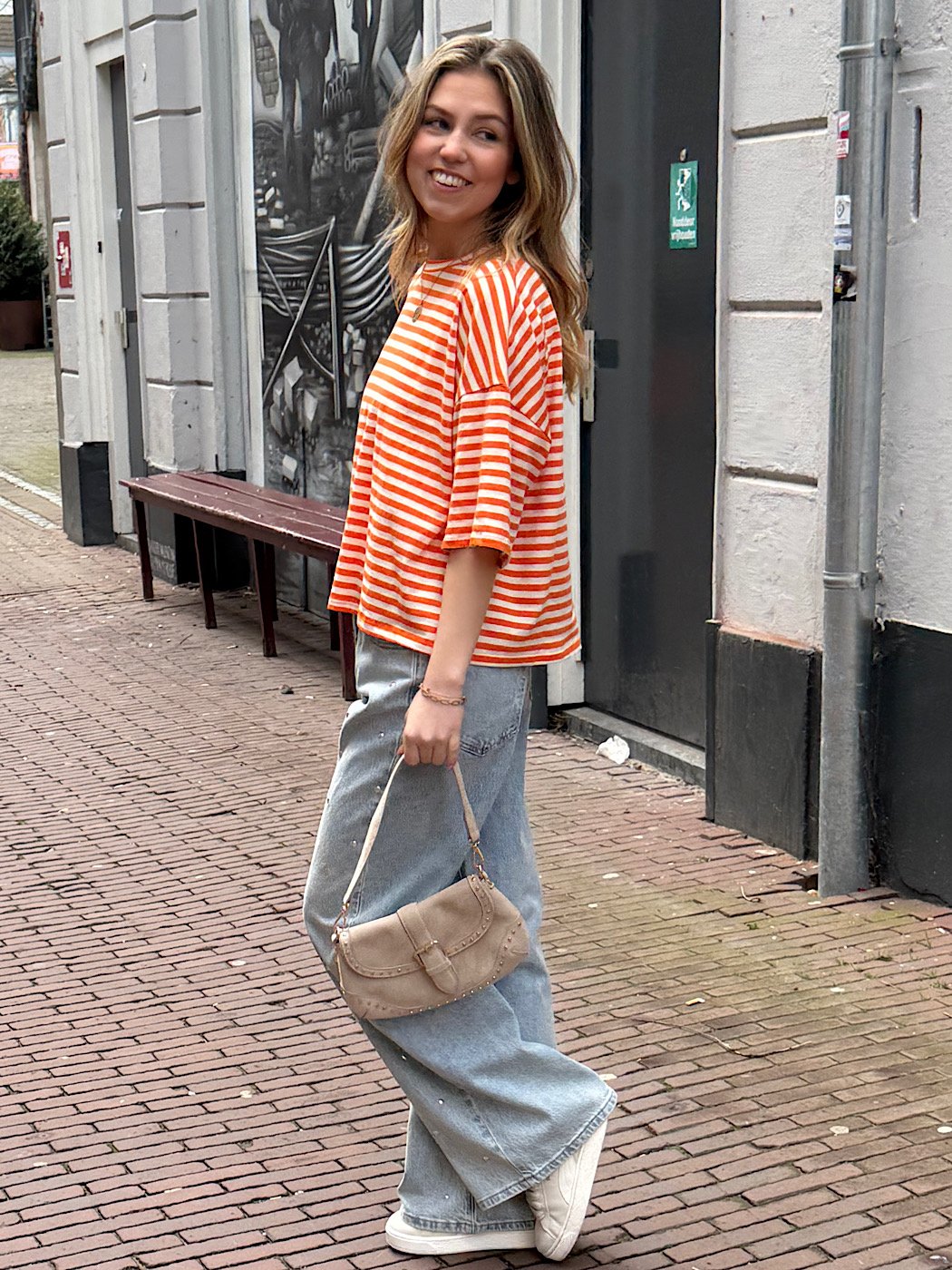 ZM - Gestreept t-shirt Alexia - oranje