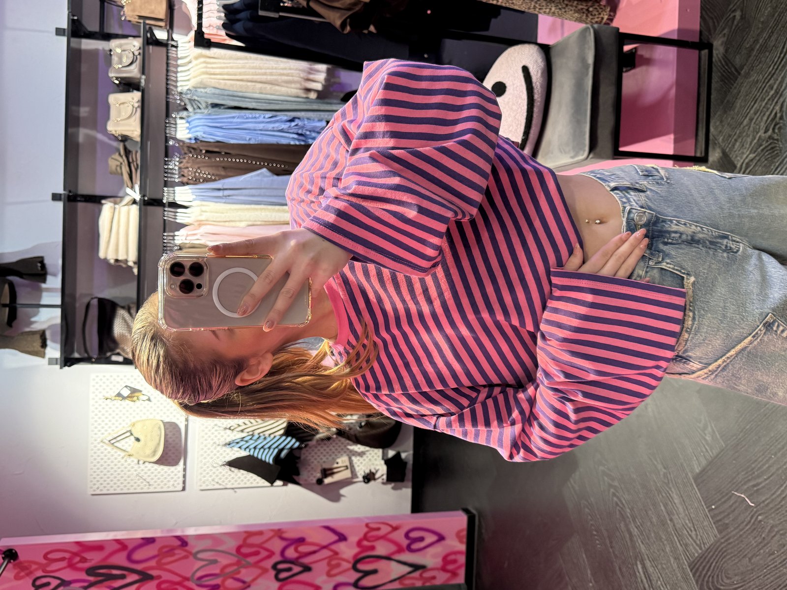 ZM - gestreepte longsleeve - roze/ paars